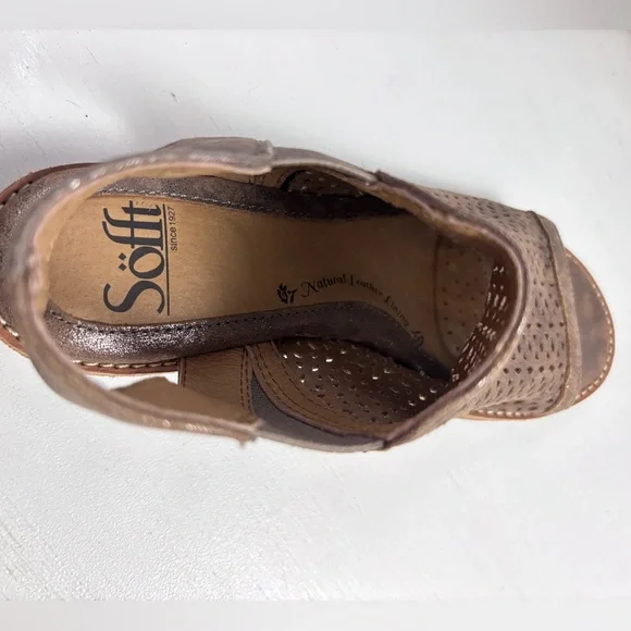 Söfft Nalda Metallic Suede Sandals Women’s 6M – Distressed Leather Comfort Chic - Picture 5 of 14